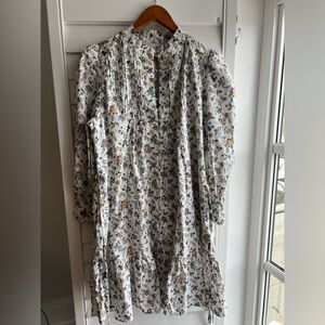 English Factory Long-Sleeve Pintuck Smocked Mini Dress medium